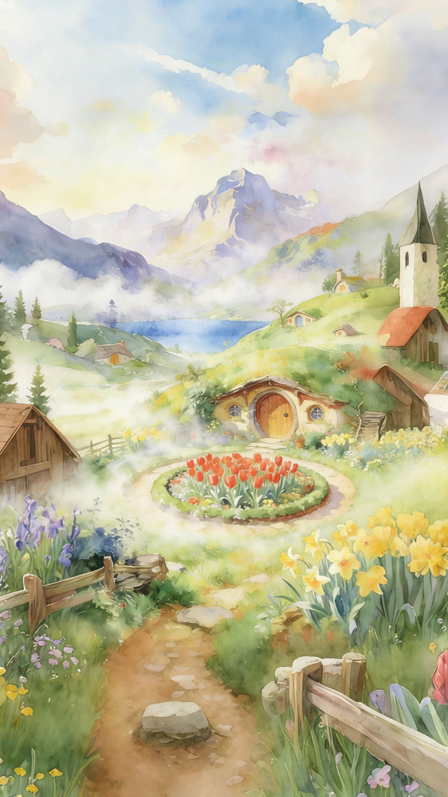Soft Floral Scenery Art