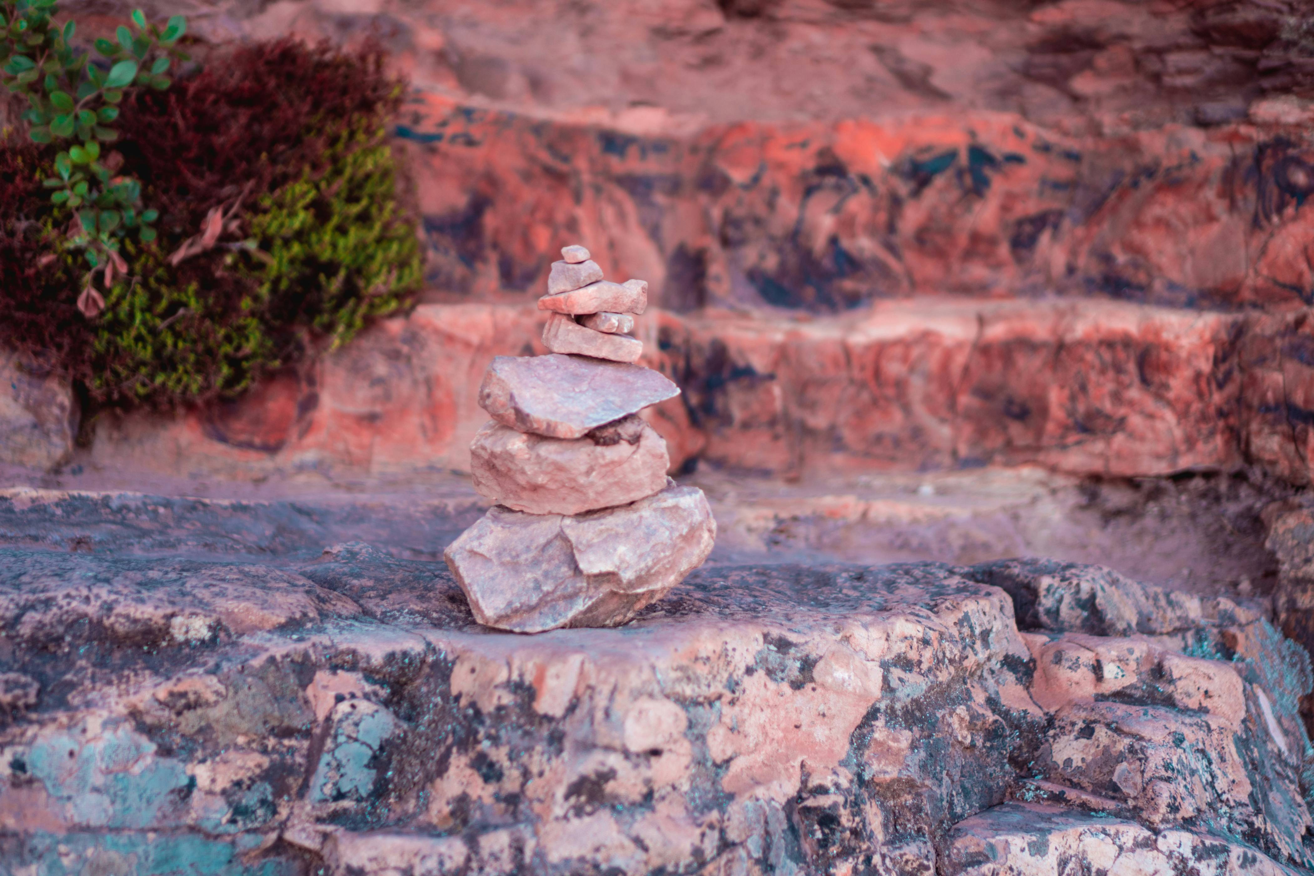 brown stack stone